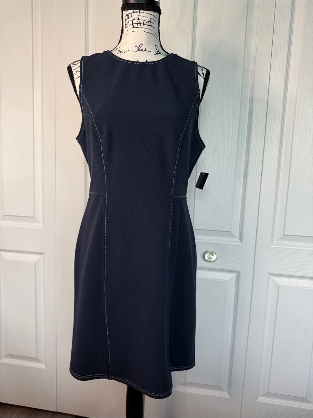 Donna Morgan Sleeveless Mini with Princess Seaming in Navy Blazer